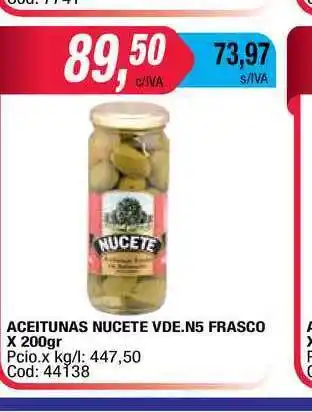 Maxiconsumo Nucete Aceitunas Vde. N5 Frasco x 200gr oferta