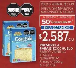 Carrefour Exquisita premezcla para bizcochuelo sabor vainilla oferta