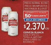 Carrefour Stella artois cerveza blanca lata oferta