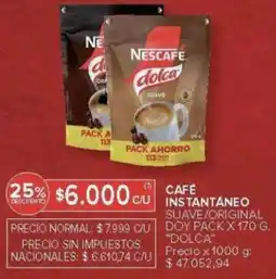 Carrefour Dolca café instantaneo suave/original oferta