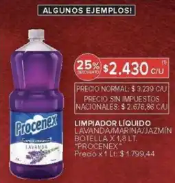 Carrefour Procenex limpiador líquido lavanda/marina/jazmín botella oferta