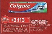 Carrefour Colgate crema dental triple acción oferta