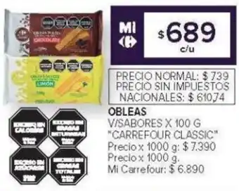 Carrefour Carrefour classic obleas v/sabores oferta