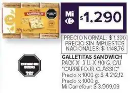 Carrefour Carrefour classic sandwich galletitas oferta