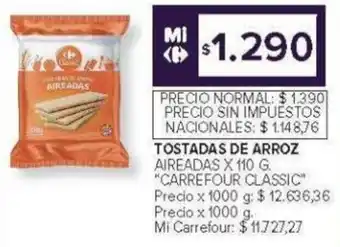 Carrefour Carrefour classic tostadas de arroz aireadas oferta