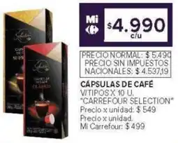 Carrefour Carrefour selection cápsulas de café v/tipos oferta