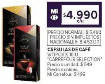 Carrefour Carrefour selection cápsulas de café v/tipos oferta