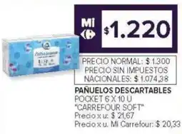 Carrefour Carrefour soft pañuelos descartables pocket oferta