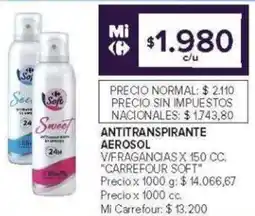 Carrefour Carrefour soft antitranspirante aerosol v/fragancias oferta