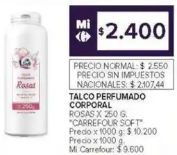 Carrefour Carrefour soft talco perfumado corporal rosas oferta