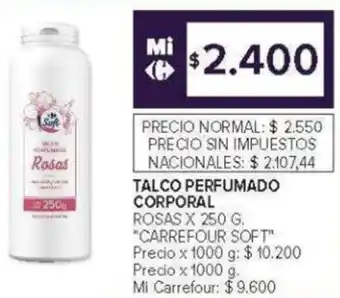 Carrefour Carrefour soft talco perfumado corporal rosas oferta