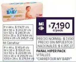 Carrefour Carrefour my baby pañal hiper pack v/talles oferta