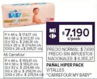 Carrefour Carrefour my baby pañal hiper pack v/talles oferta