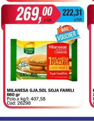 Maxiconsumo Granja del Sol Milanesa Soja Famili 660gr oferta