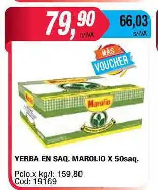 Maxiconsumo Marolio Yerba En Saq. x 50saq. oferta