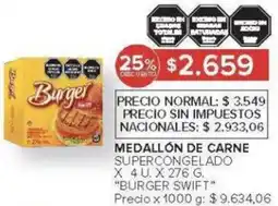 Carrefour Burger swift medallón de carne supercongelado oferta