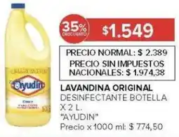 Carrefour Ayudin lavandina original desinfectante botella oferta