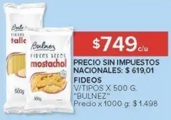 Carrefour Bulnez fideos v/tipos oferta