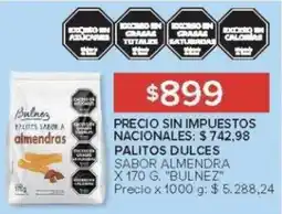 Carrefour Bulnez palitos dulces sabor almendra oferta