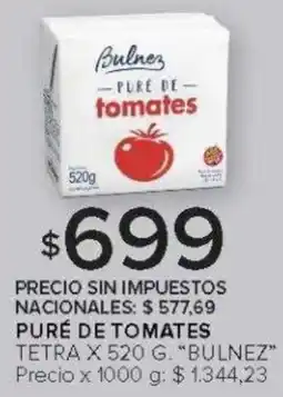 Carrefour Bulnez puré de tomates tetra oferta