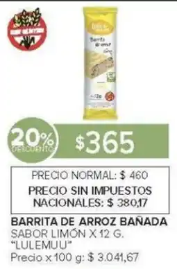 Carrefour Lulemuu barrita de arroz bañada sabor limón oferta