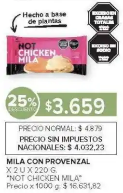 Carrefour Not chicken mila mila con provenzal oferta