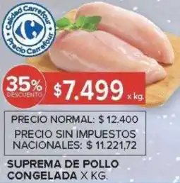 Carrefour Suprema de pollo congelada oferta