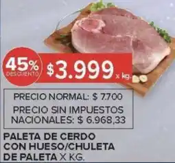 Carrefour Paleta de cerdo con hueso/chuleta de paleta oferta