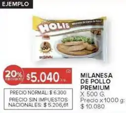 Carrefour Holis milanesa de pollo premium oferta
