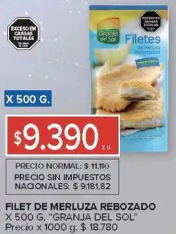 Carrefour Granja del sol filet de merluza rebozado oferta