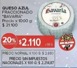 Carrefour Bavaria queso azul fraccionado oferta