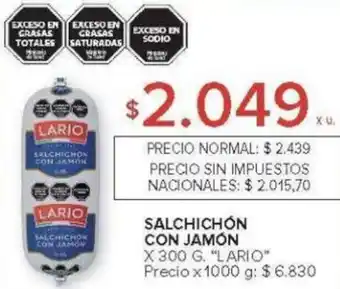Carrefour Lario salchichón con jamón oferta