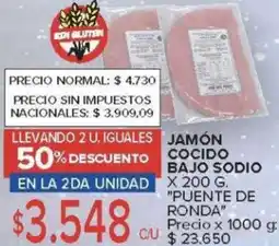 Carrefour Puente de ronda jamón cocido bajo sodio oferta