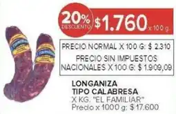 Carrefour El familiar longaniza tipo calabresa oferta