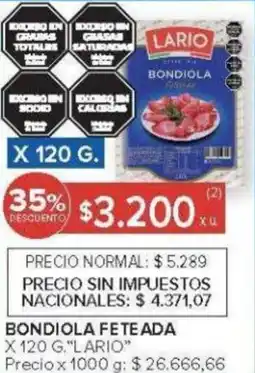 Carrefour Lario bondiola fete ada oferta