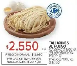 Carrefour Elaboración propia tallarines al huevo casero oferta
