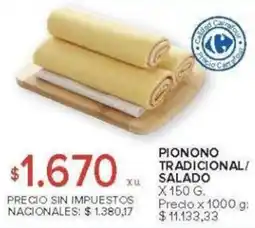 Carrefour Pionono tradicional/ salado oferta