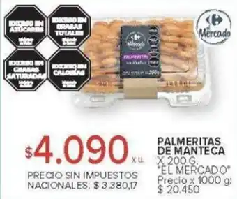 Carrefour El mercado palmeritas de manteca oferta