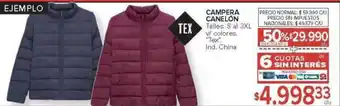Carrefour Tex campera canelon oferta