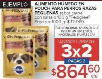Carrefour Pedigree alimento húmedo en pouch para perros razas pequeñas oferta