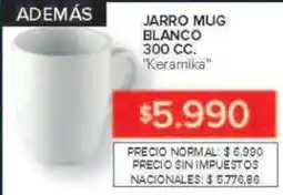 Carrefour Keramika jarro mug blanco oferta