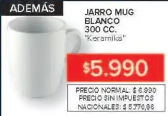 Carrefour Keramika jarro mug blanco oferta