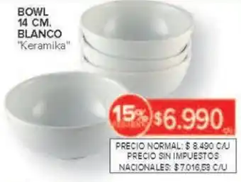 Carrefour Keramika bowl blanco oferta