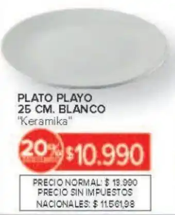 Carrefour Keramika plato playo blanco oferta