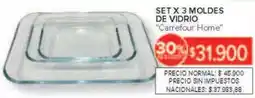 Carrefour Carrefour home set x 3 moldes de vidrio oferta