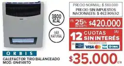 Carrefour Orbis calefactor tiro balanceado oferta