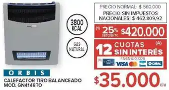 Carrefour Orbis calefactor tiro balanceado oferta