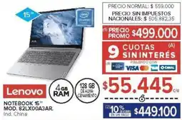 Carrefour Lenovo notebook 15" oferta