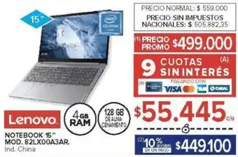 Carrefour Lenovo notebook 15" oferta