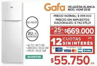 Carrefour Gafa heladera blanca oferta